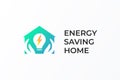 Energy Saving Home Logo Concept. Electrical and Energy Usage Royalty Free Stock Photo