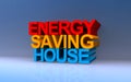 energy saving house on blue Royalty Free Stock Photo