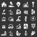 Energy saving icon set, simple style