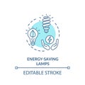 Energy saving lamp turquoise concept icon Royalty Free Stock Photo