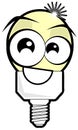 Energy saving light bulb cartoon illustration Royalty Free Stock Photo