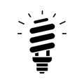 Energy saving light bulb glyph icon Royalty Free Stock Photo