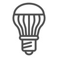 Energy saving light bulb line icon. Energy efficient lamp vector illustration isolated on white. Electricity saving lamp