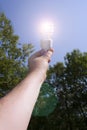 Energy saving light bulb on outside Royalty Free Stock Photo