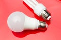 Energy saving light bulb to save money and electricity Royalty Free Stock Photo