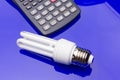 Energy saving light bulb to save money and electricity Royalty Free Stock Photo