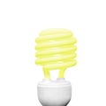 Energy saving light bulb on white background square composition yellow Royalty Free Stock Photo