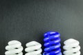Energy saving light bulbs business concept of Differentiation Royalty Free Stock Photo