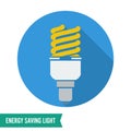 Energy Saving Light Vector. Fluorescent Light Bulb Icon. Royalty Free Stock Photo