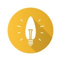 Energy saving lightbulb. Flat design long shadow icon