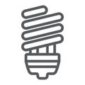 Energy saving line icon, ecology lamp and energy