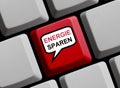 Energy saving online german - 3d illustration computer keyboard Royalty Free Stock Photo