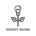 energy saving outline icon. Element of enviroment protection icon with name for mobile concept and web apps. Thin line energy Royalty Free Stock Photo