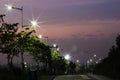 The energy-saving streetlights made by LED Royalty Free Stock Photo