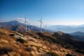 Energy saving windmills, turbin at nature, sea, mountains, fields