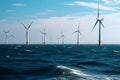 Energy saving windmills, turbin at nature, sea, mountains, fields