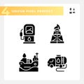 Energy sector black glyph icons set on white space Royalty Free Stock Photo