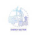 Energy sector blue gradient concept icon