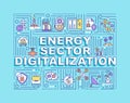 Energy sector digitalization word concepts banner