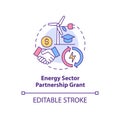 Energy sector partnership grant concept icon