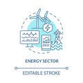 Energy sector turquoise concept icon