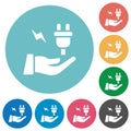 Energy services flat round icons