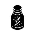 Energy shot black glyph icon