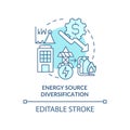 Energy source diversification turquoise concept icon Royalty Free Stock Photo