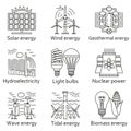 Energy source icons set Royalty Free Stock Photo