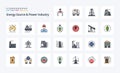 25 Energy Source And Power Industry Line Filled Style icon pack