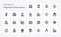 25 Energy Source And Power Industry Line icon pack