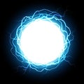 Energy sphere. Electric plasma ball, explosion lightnings and electrical power vector illustration