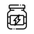 Energy Sport Supplements Vector Thin Line Icon