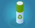 Isometric battery for portable devices. Energy storage in energy efficient recyclable battery