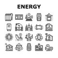 energy storage power system icons set vector Royalty Free Stock Photo