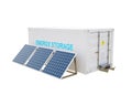 Energy storage system or battery container unit with solar panel Royalty Free Stock Photo