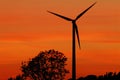 ENERGY- Sweden- Sunrise Windmill Royalty Free Stock Photo