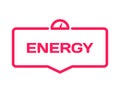 Energy template dialog bubble, flat style on white. Basis with voltmeter, ammeter icon for various word of plot. Vector Royalty Free Stock Photo
