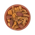 Energy trail mix blend in a small bowl