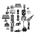 Energy transfer icons set, simple style Royalty Free Stock Photo