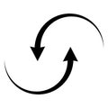 Energy transition icon, reset switch, circular arrow