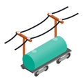 Energy transportation icon isometric vector. High voltage power line fuel tank