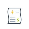 Energy utility bill color icon