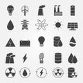 Energy vector industry icon set Royalty Free Stock Photo