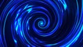 Energy Vortex. Liquid hypnotic looped aqua swirl turning. Luminous whirlpool. Abstract digital swirl. Rotating swirling