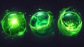 An energy wave effect ball with a crystal orb power icon. A magic energy ball, a crystal orb power icon. A fantasy lava Royalty Free Stock Photo
