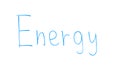 Energy word written on glass, alternative sources of power generation, science Royalty Free Stock Photo