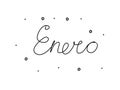 Enero phrase handwritten with a calligraphy brush. January in spanish. Modern brush calligraphy. Isolated word black