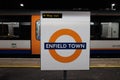 Enfield Town train destination sign, Enfield Town train station, Uk