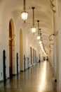 Enfilade interior with electrical lightings